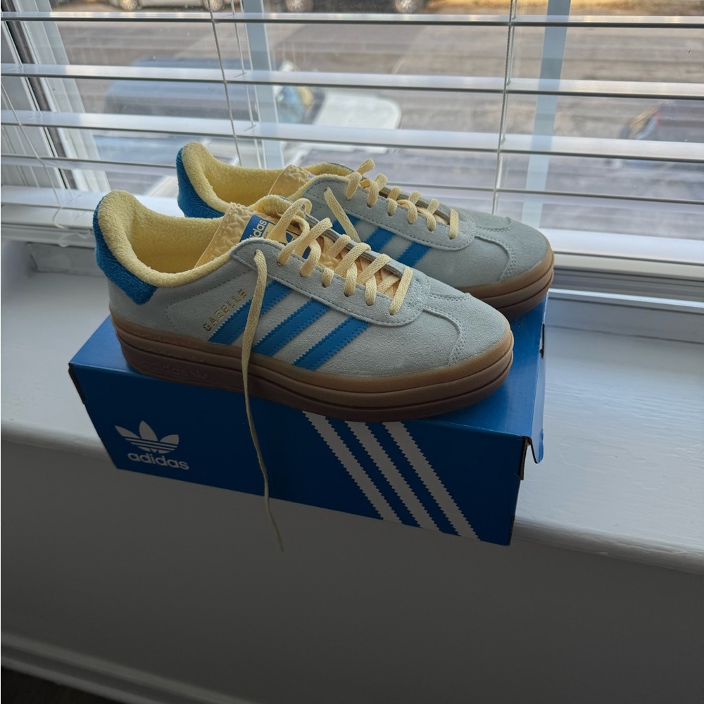 Adidas Blue and Yellow Gazelle Sneakers